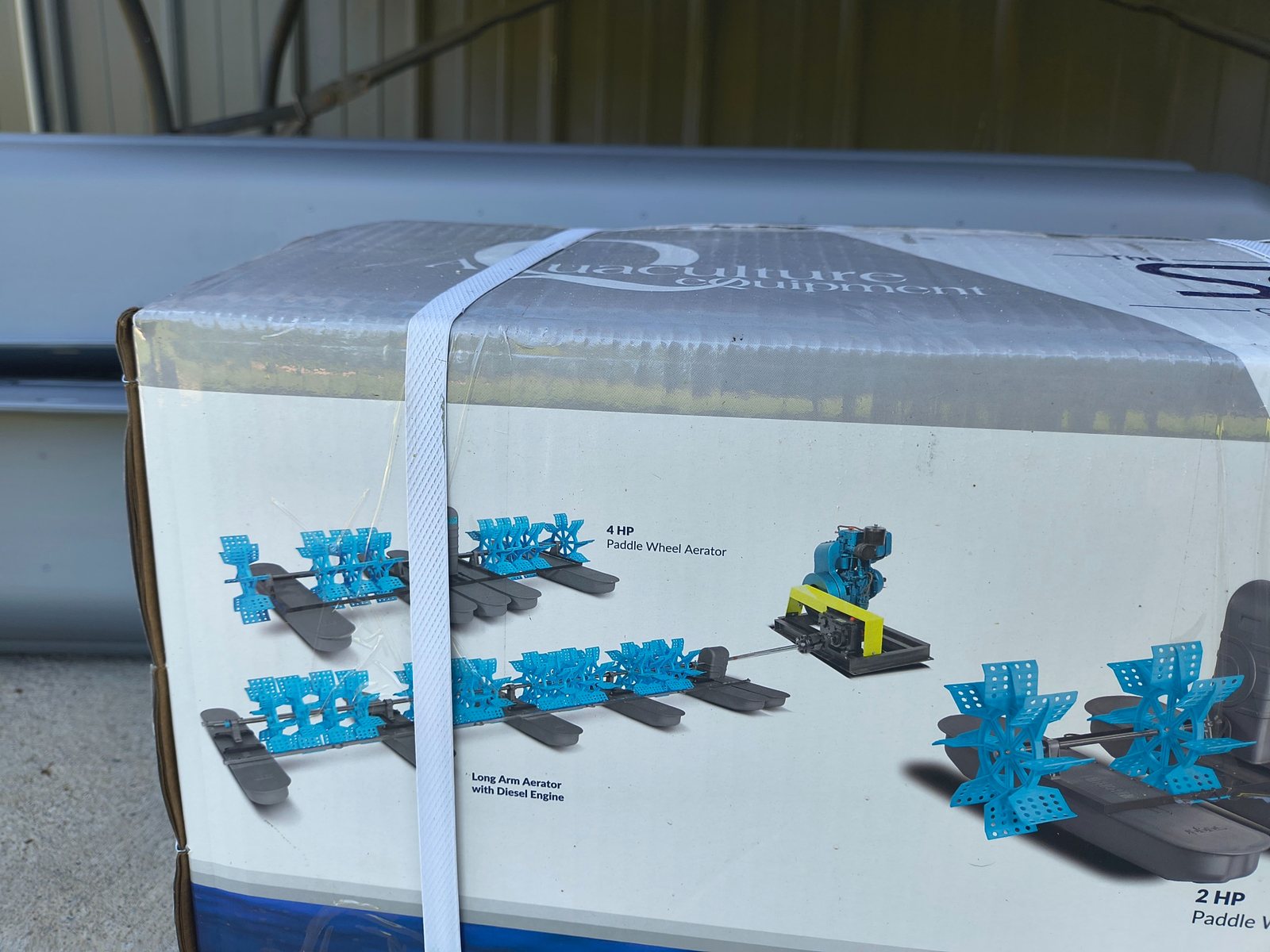 Box showing Sagar 4 HP and long arm equipment examples